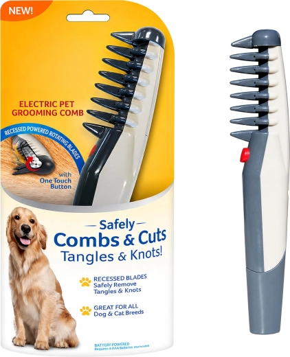 Brosse électrique et peigne pour le pelage pour chien et chat – 1 pièce