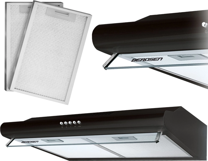 Hotte de cuisine sous-meuble 60 cm BERDSEN BE-10A noire