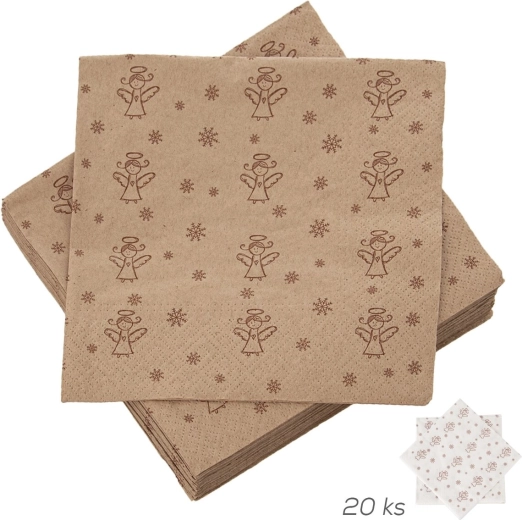 Serviettes en papier Ange 33 × 33 cm, 20 pcs