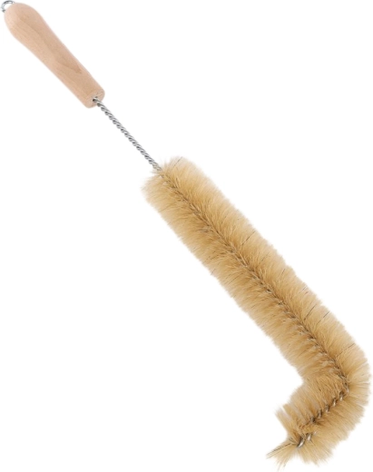 Brosse pour radiateurs avec poils clairs et poignée en bois