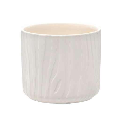 Cache-pot en céramique blanc mat 19,5 × 19,5 × 17 cm