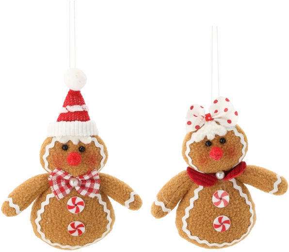 Figurine de pain d’épice garçon ou fille de Noël 12 × 4 × 17 cm