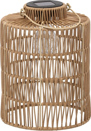 Lanterne solaire marron 27 cm avec LED