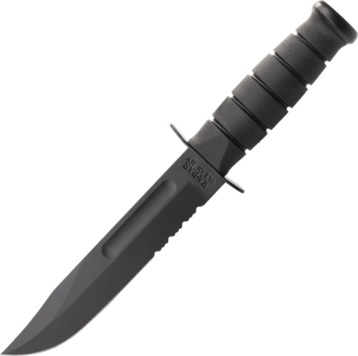 KA-BAR couteau tactique à lame fixe, tranchant dentelé, Kraton noir, étui Kydex 17,9 cm
