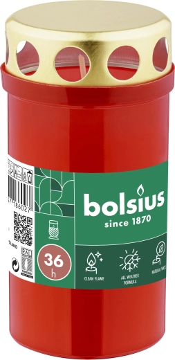 Bougie de cimetière rouge 36 h, 13 cm