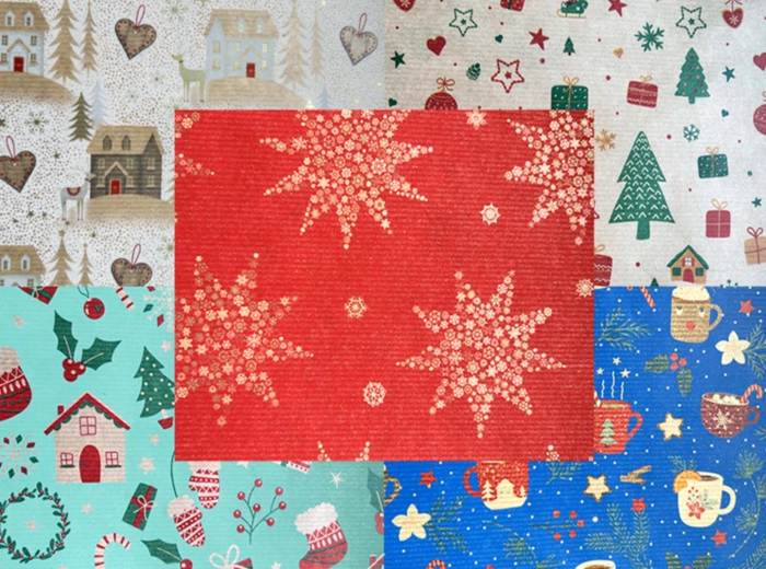 Papier cadeau de Noël Ecocolor 0,7 × 1,5 m