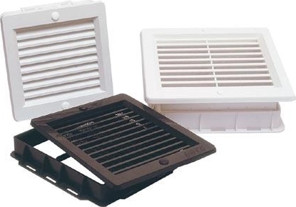 Grille d’aération avec moustiquaire 150 × 200 mm, blanche