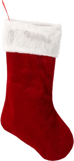 Chaussette de Noël 47 cm rouge et blanche en velours