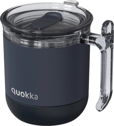 Mug isotherme en acier inoxydable Quokka Wave Black 260 ml