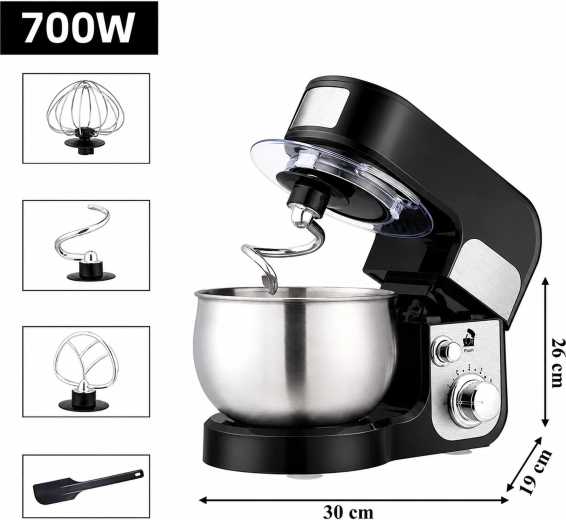 Robot pâtissier planétaire avec bol 3 l 3en1 700 W - 1 pièce