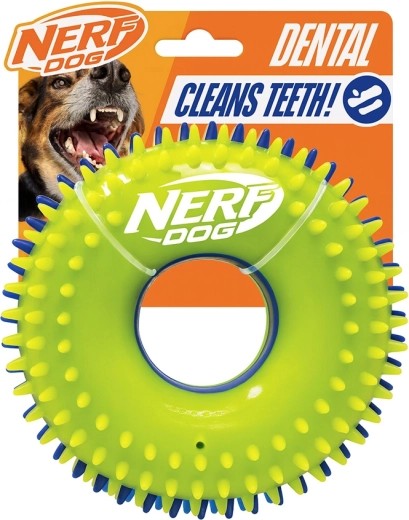 Nerf Dog anneau couineur à picots 15 cm
