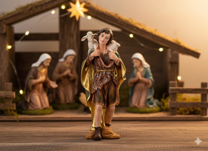 Figurine de berger pour crèche 70 cm en polyrésine