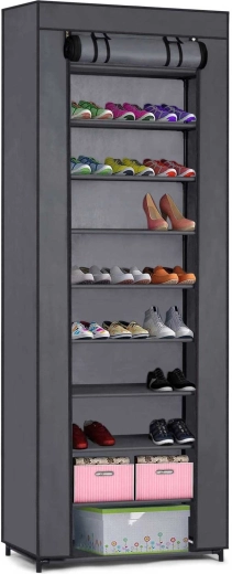 Meuble à chaussures en tissu Massido – graphite