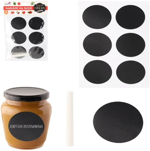 Set d’étiquettes ardoise autocollantes pour bocaux 6 × 4,8 cm – 18 pcs