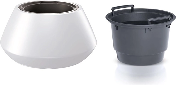 Pot de fleurs avec insert 58,2 cm – pot rond en plastique blanc pour intérieur et extérieur