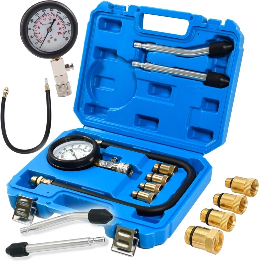 Testeur de compression Renew Force pour moteurs essence avec manomètre, adaptateurs et coffret