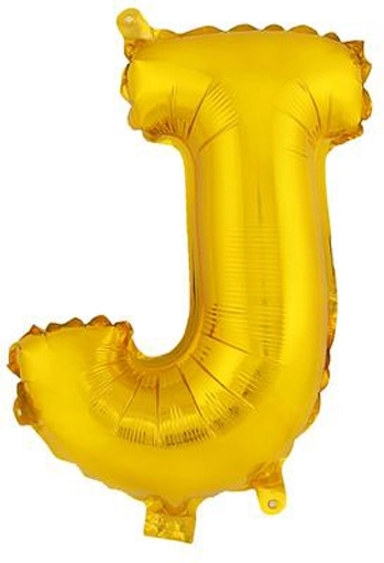 Ballon en aluminium lettre J 30 cm doré