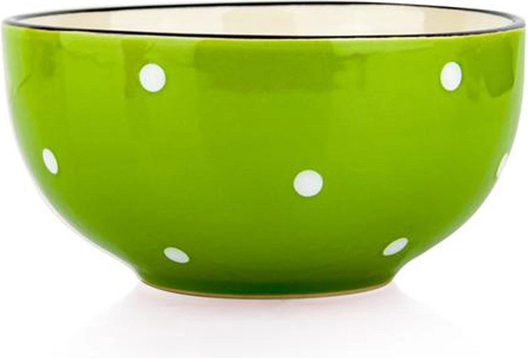 Bol en céramique TORO 490 ml vert à pois