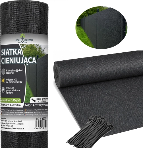 Filet d’ombrage et de camouflage 1,5 × 50 m 95 % 180 g/m² + 100 colliers de serrage