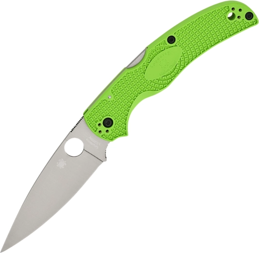 Couteau pliant Spyderco Native Chief Salt, FRN vert néon, lame satin 10,3 cm