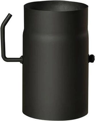 Tuyau de fumée avec clapet 120 mm, longueur 250 mm, acier 1,5 mm, noir