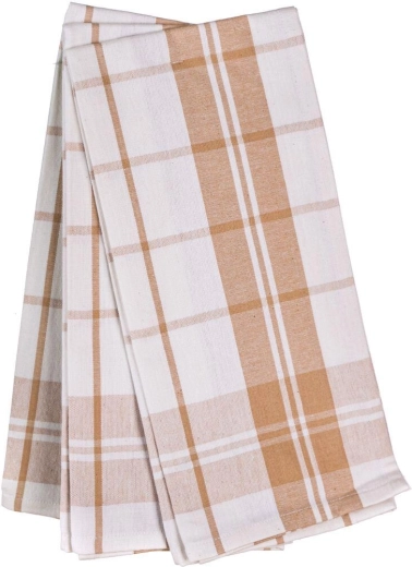 Torchons de cuisine Classic 50 × 70 cm, beige et blanc, 100 % coton (lot de 3)