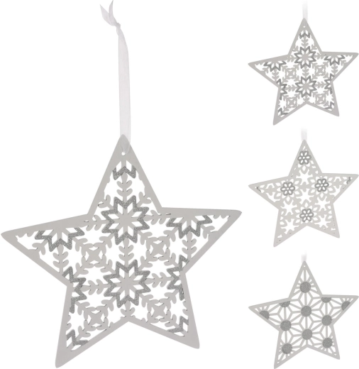 Étoile suspendue en bois 30 cm blanche