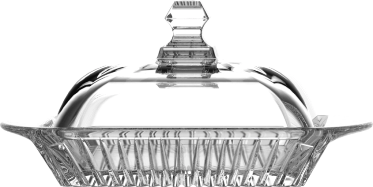Beurrier en verre Venus avec couvercle