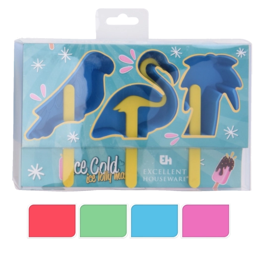 Moules à glace en plastique avec motifs d’animaux, lot de 3