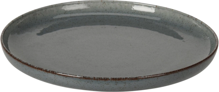 Assiette à dessert en porcelaine 19 cm avec bord brun