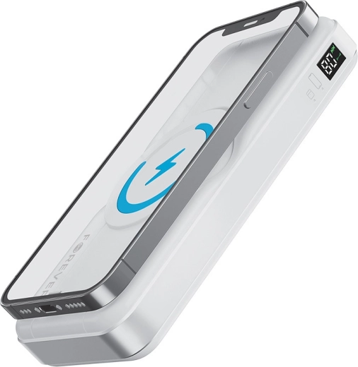 Forever powerbank sans fil 3‑en‑1 10000 mAh avec MagSafe, blanche