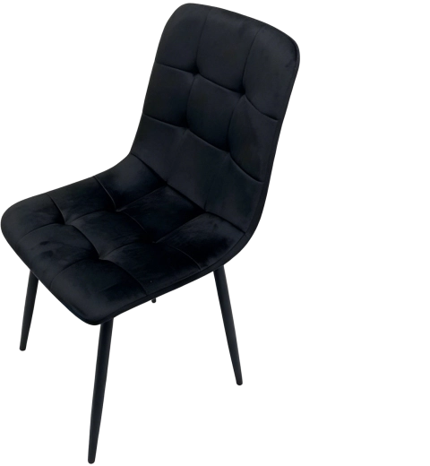 Chaise noire en velours