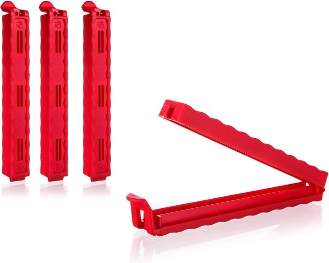 Clips pour sachets 12,5 cm Culinaria – lot de 4 pcs, assortiment de couleurs