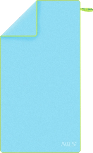 Serviette en microfibre NILS à séchage rapide, bleu-vert, 180 × 100 cm