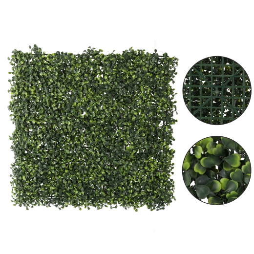 Panneau décoratif en faux buis 50 × 50 cm