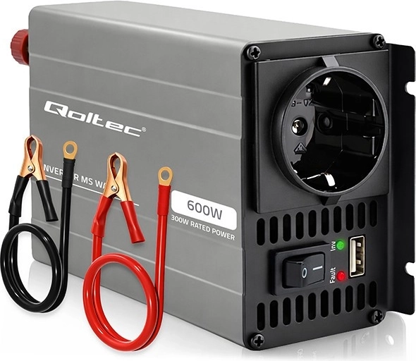 Convertisseur de tension Qoltec MS Wave 12 V vers 230 V 300/600 W