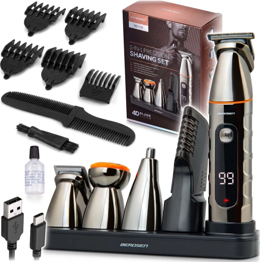 Berdsen tondeuse multifonction et rasoir pour cheveux, barbe et corps 15-en-1 BD-270