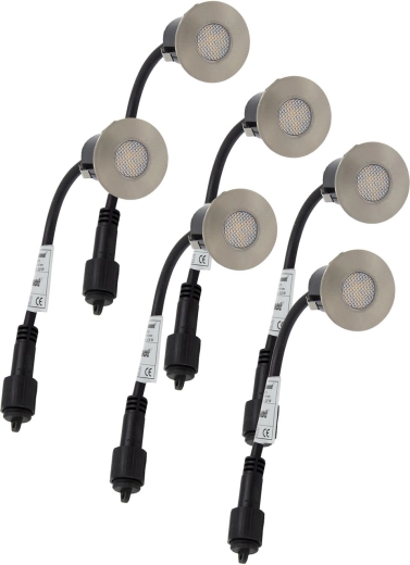 Spot LED encastrable pour bois 4,5 cm, 0,2 W, IP67, lot de 6