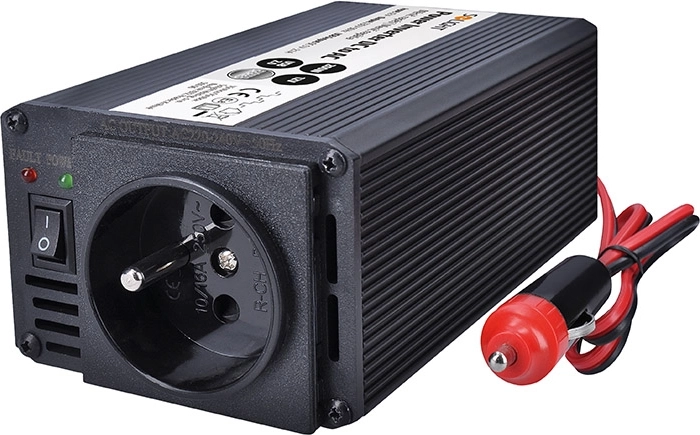 Convertisseur de tension Solight 12 V vers 230 V 200 W avec USB, métal, noir