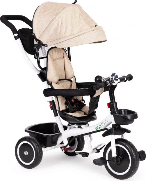 Tricycle pour enfant avec siège pivotant 360° ECOTOYS beige