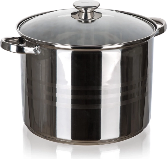 Marmite en inox 30 cm avec couvercle en verre 16,2 l LIVING