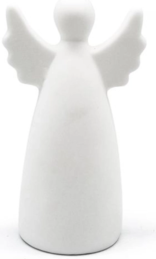 Ange lumineux en céramique avec LED, blanc, piles incluses