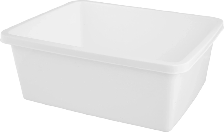 Bassine rectangulaire en plastique 11 l blanche 37,5 × 30,5 cm