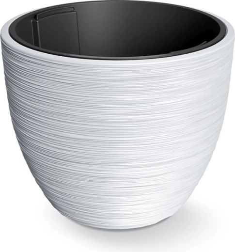 Cache-pot Furu avec insert amovible 47 cm – cache-pot en plastique blanc