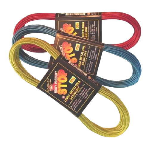 Corde à linge métallique 20 m avec âme en acier et revêtement PVC