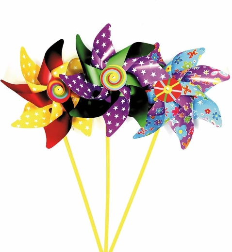 Moulin à vent holographique pour enfants et jardin 50 cm