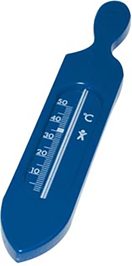 Thermomètre de bain 19 cm, plastique bleu