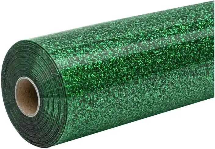 HTVRONT film thermocollant pailleté pour transfert à chaud 30,5 × 90 cm vert