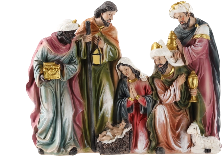 Figurine décorative de crèche : la Nativité de Jésus avec les Trois Rois - 1 pièce