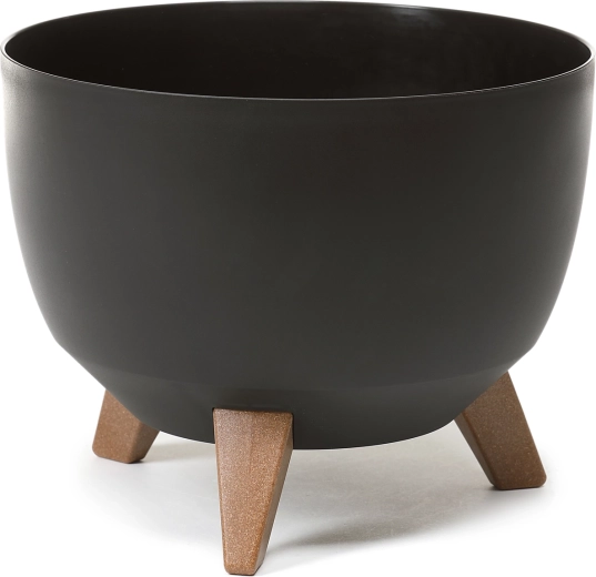 Cache-pot sur pieds ROMA 33 cm, noir